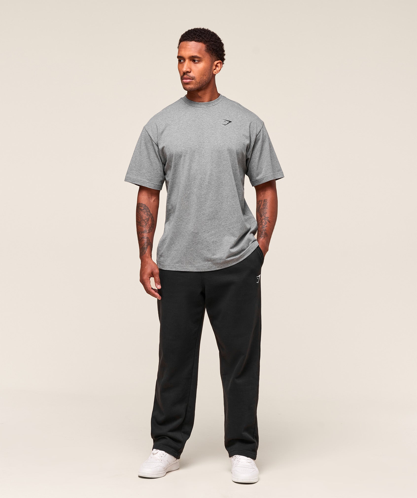 Gymshark Essential Oversized T-Shirt - Charcoal Grey Marl