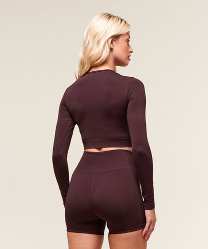 Gymshark Everyday Seamless Long Sleeve Crop Top - Cherry Purple