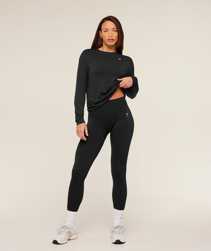 Gymshark Everyday Seamless Long Sleeve Top - Black
