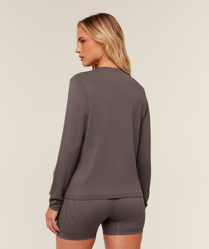 Gymshark Everyday Seamless Long Sleeve Top - Cool Brown
