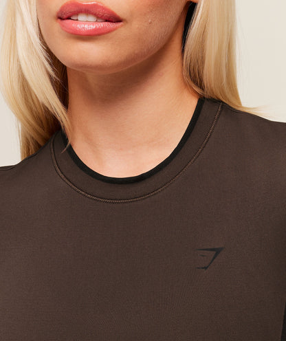 Gymshark Everyday Seamless Contrast Tee - GS Archive Brown/GS Black