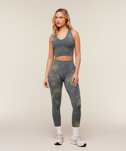 Gymshark Washed Crop Tank - GS Onyx Grey Wash
