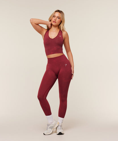 Gymshark Washed Leggings - Red Wash
