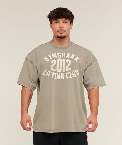Gymshark 2012 Lifting Club T-Shirt - Linen Brown