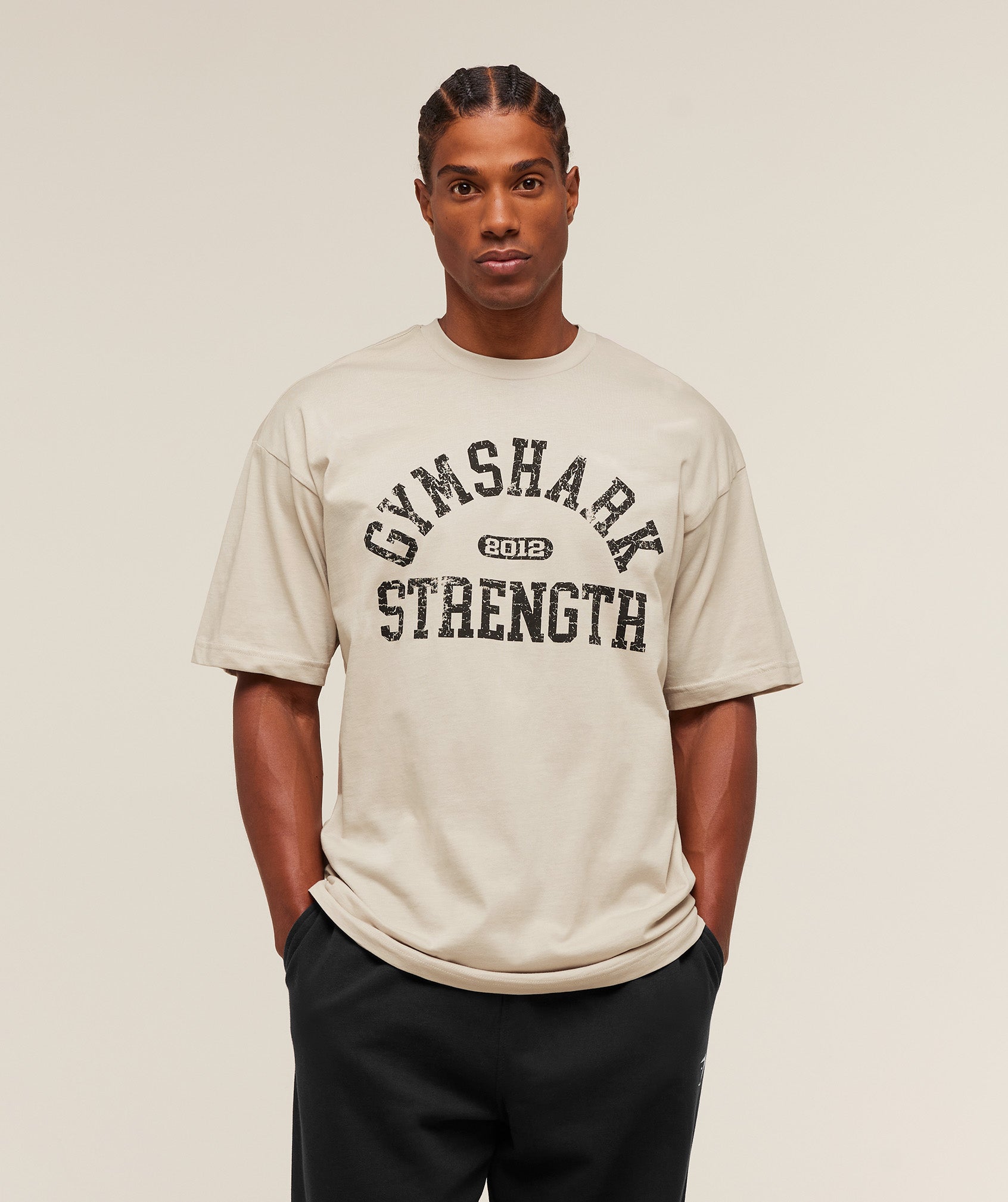 Gymshark 2012 Strength T-Shirt - Pebble Grey