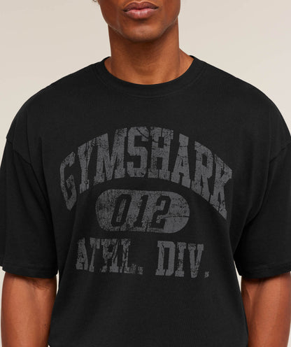 Gymshark Athletic Division Graphic T-Shirt - GS Black