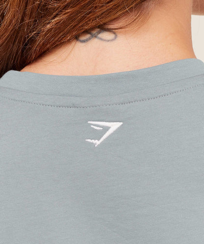 Gymshark Athletic Department Oversized Graphic T-Shirt - Denim Grey