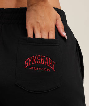 Gymshark Collegiate Graphic Short - Black