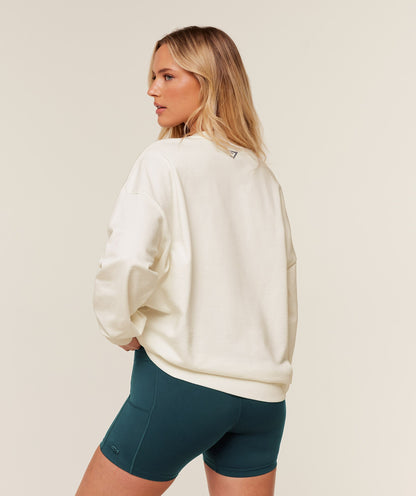 Gymshark Collegiate Graphic Crew Neck Pullover - GS Soft White