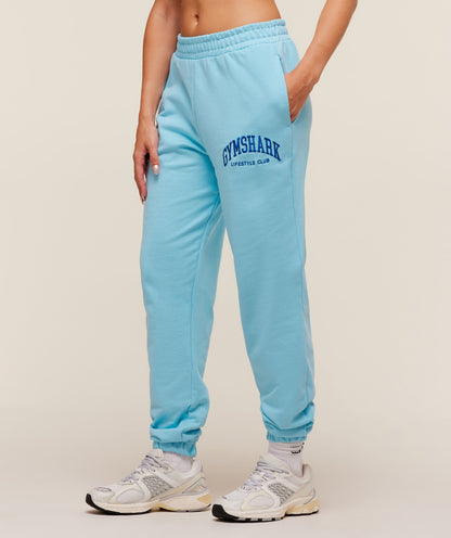 Gymshark Collegiate Graphic Joggers - Athletic Light Blue