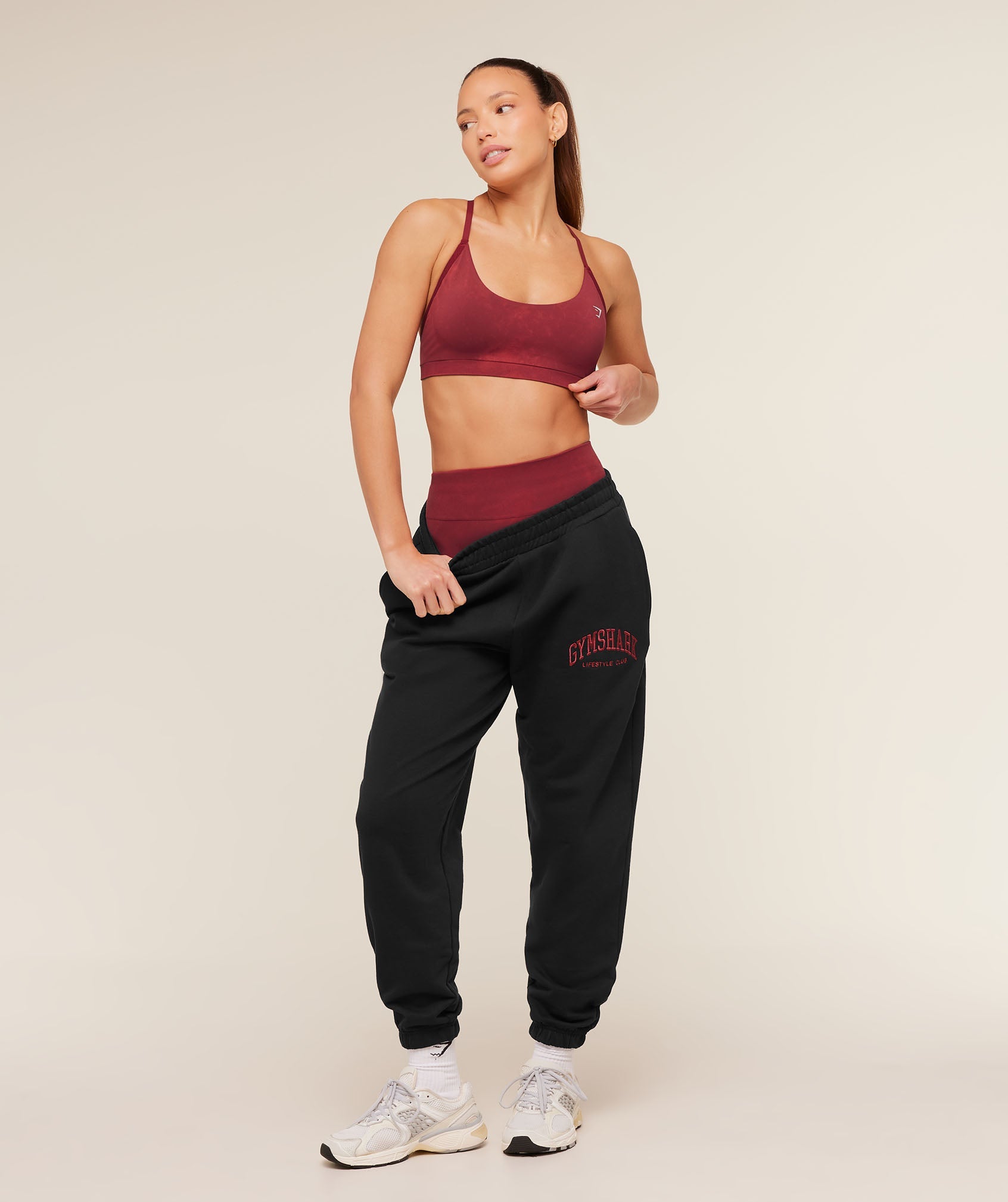 Gymshark Collegiate Graphic Joggers - Black