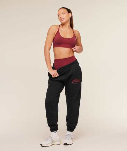 Gymshark Collegiate Graphic Joggers - Black