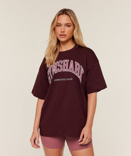 Gymshark Collegiate Graphic T-Shirt - GS Rich Maroon
