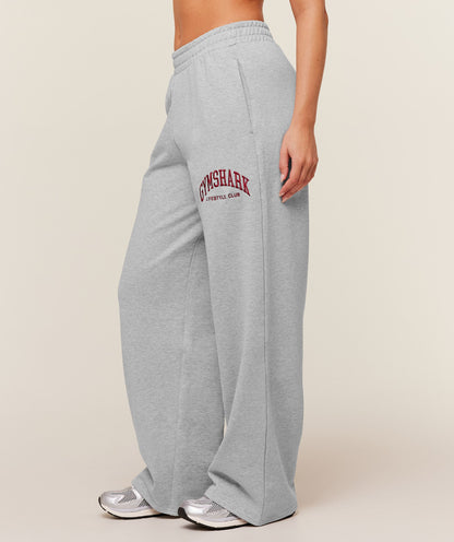 Gymshark Collegiate Graphic Straight Leg Jogger - Light Grey Core Marl