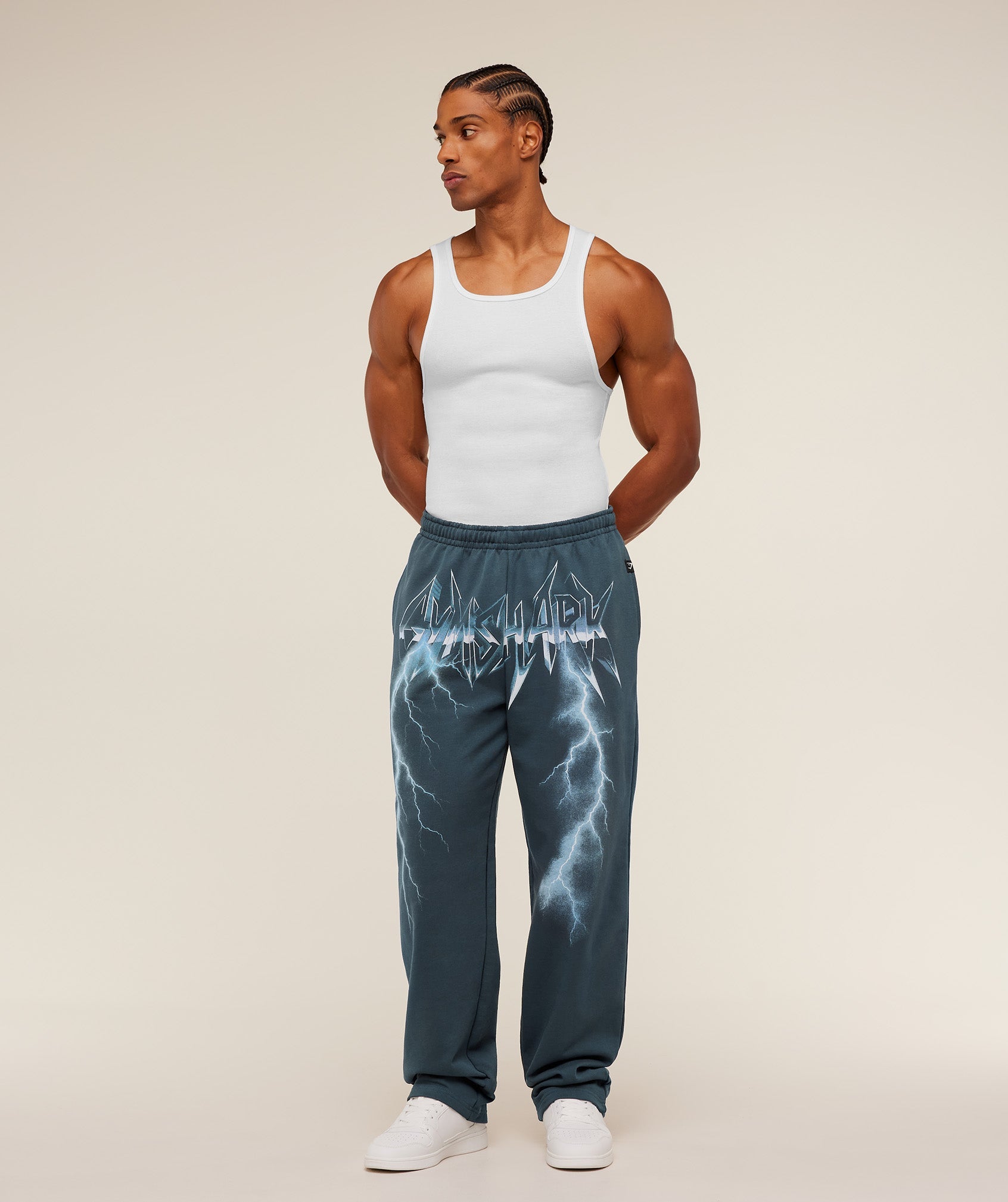 Gymshark Eagle Band Style Graphic Straight Leg Pant - GS Stealth Blue