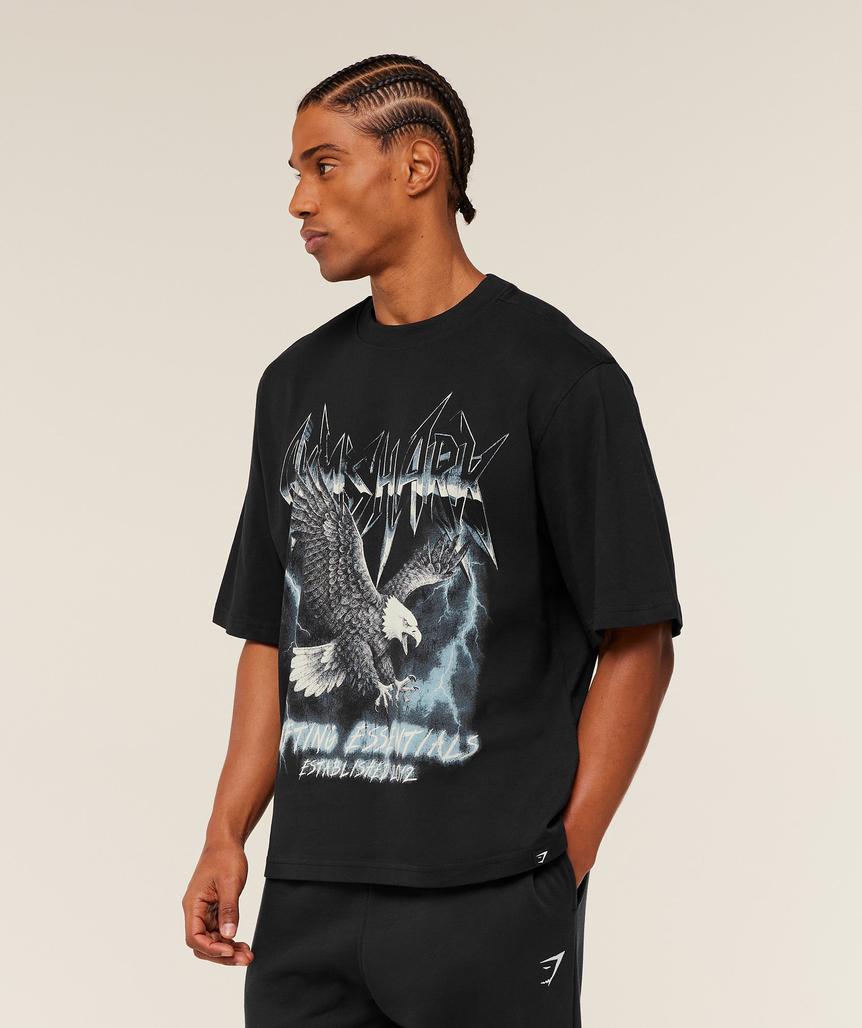 Gymshark Eagle Band Style Graphic T-Shirt - GS Black