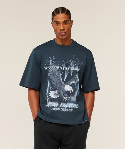 Gymshark Eagle Band Style Graphic T-Shirt - GS Stealth Blue