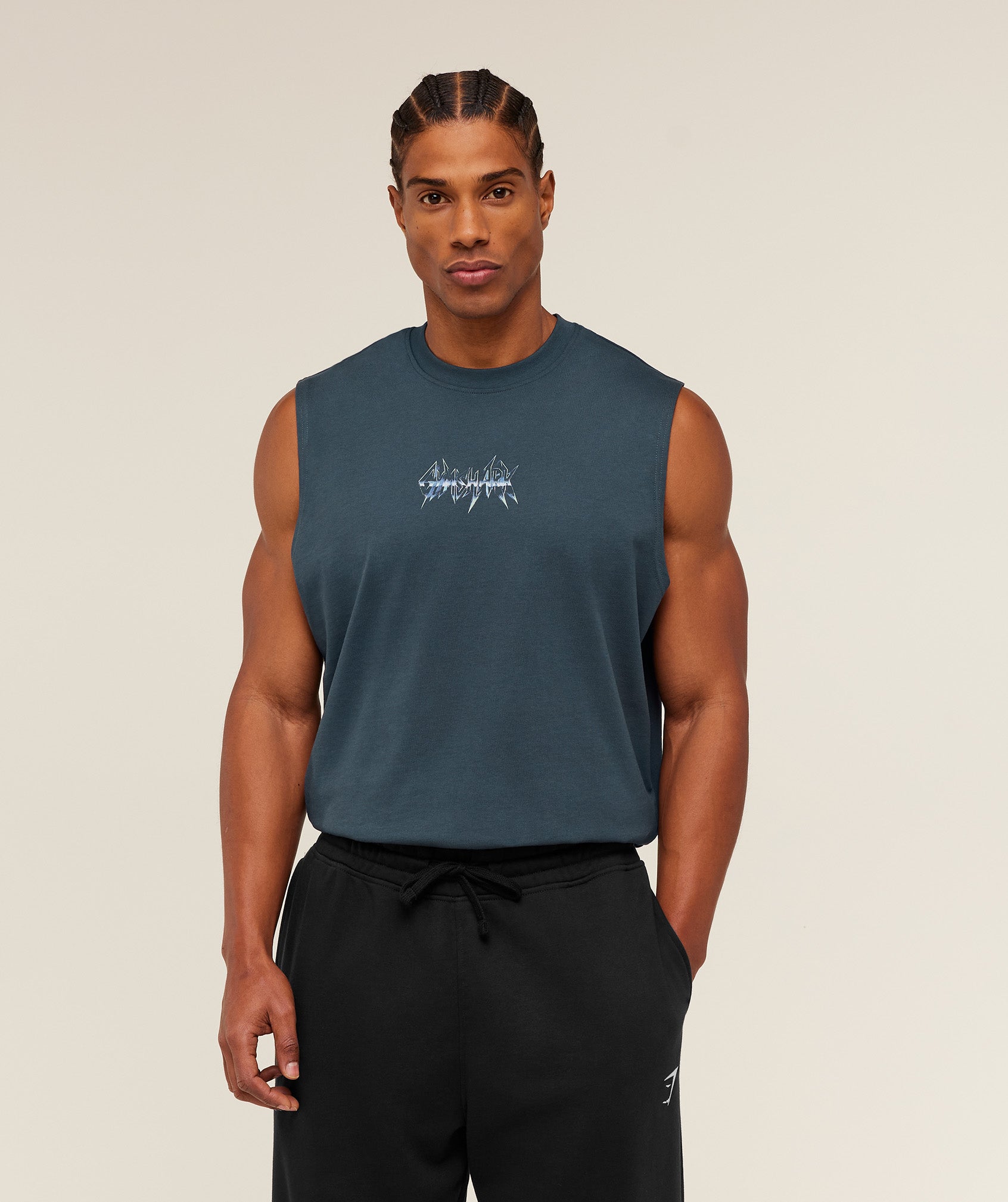 Gymshark Eagle Band Style Graphic Tank - GS Stealth Blue