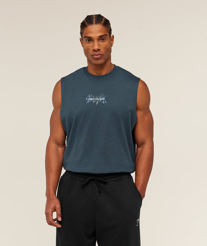 Gymshark Eagle Band Style Graphic Tank - GS Stealth Blue