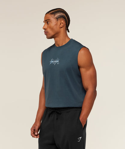 Gymshark Eagle Band Style Graphic Tank - GS Stealth Blue