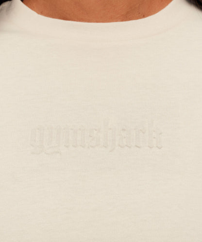 Gymshark Embossed Graphic Oversized T-Shirt - Oat White