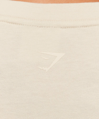 Gymshark Embossed Graphic Oversized T-Shirt - Oat White