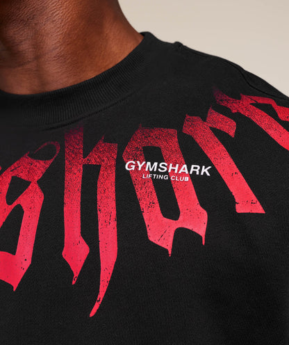 Gymshark Fade Graphic Crew - GS Black