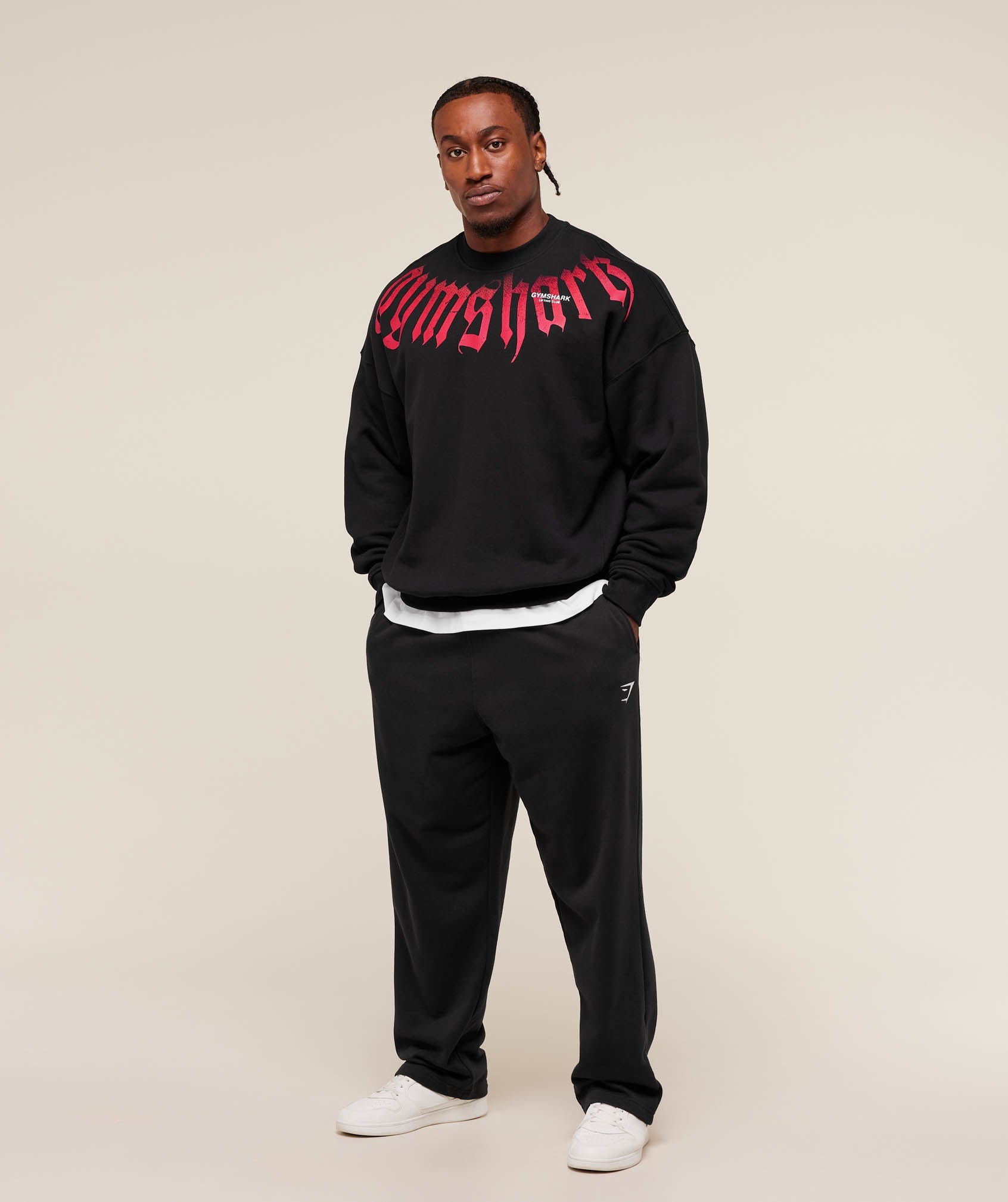 Gymshark Fade Graphic Crew - GS Black