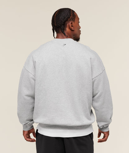 Gymshark Fade Graphic Crew - Light Grey Core Marl