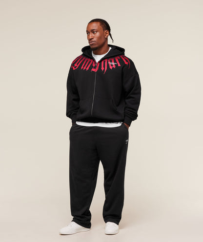 Gymshark Fade Graphic Zip Up Hoodie - Black