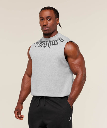 Gymshark Fade Graphic Tank - Light Grey Core Marl