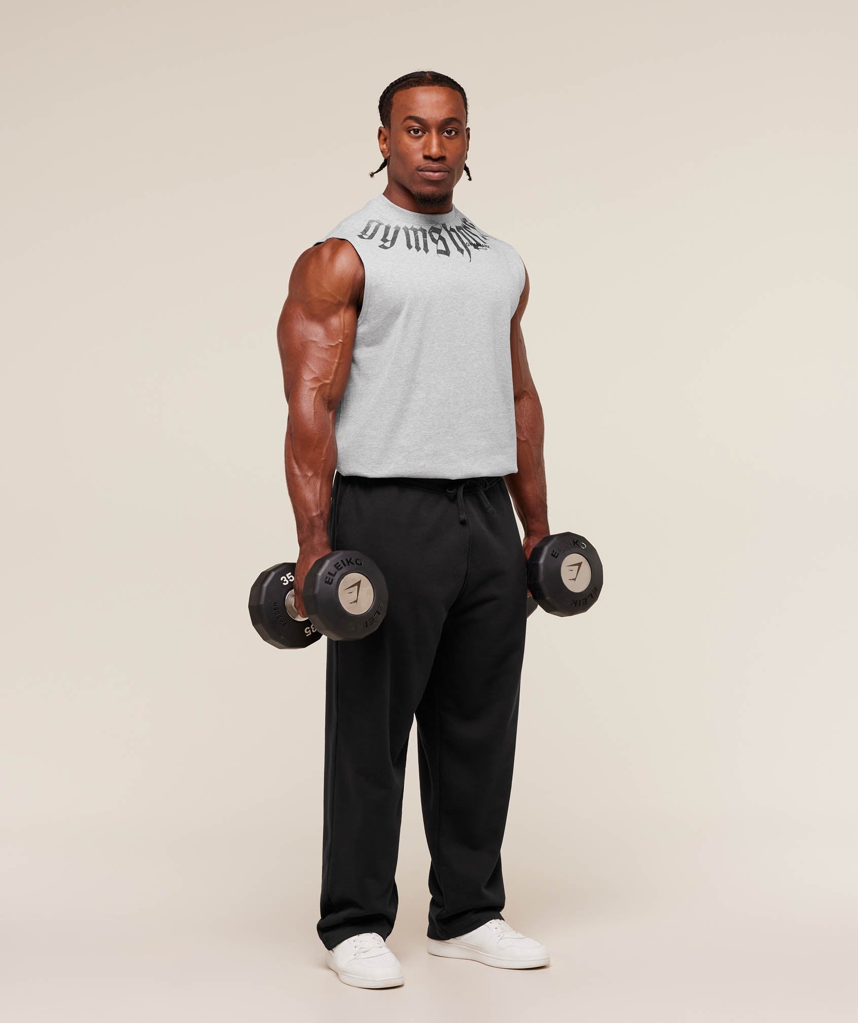 Gymshark Fade Graphic Tank - Light Grey Core Marl