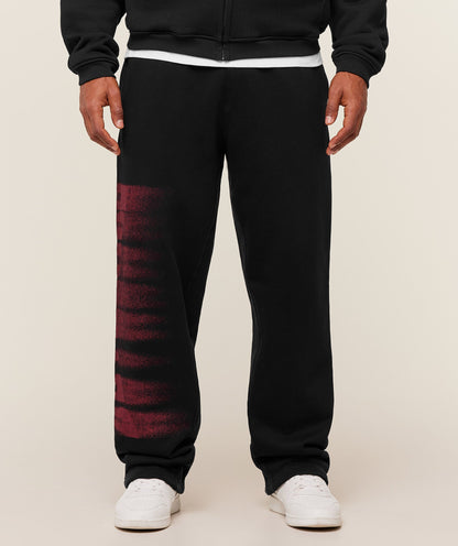 Gymshark Fade Graphic Straight Leg Pants - Black/Sets Red