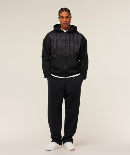 Gymshark Fade Graphic Zip Through Hoodie - GS Black