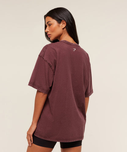 Gymshark Gymshark Lifting Club 2012 Graphic Short Sleeve T-Shirt - Rich Maroon/Wash