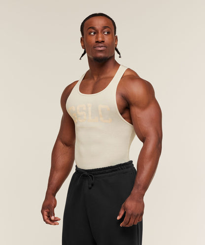 Gymshark GSLC Ribbed Tank - Oat White