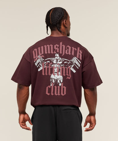 Gymshark Lifting Club T-Shirt - Rich Maroon/Reset Pink