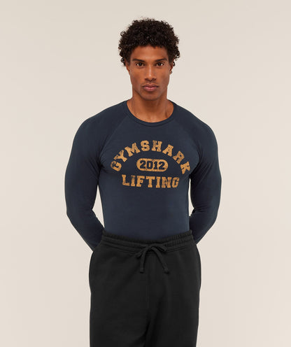 Gymshark Lifting Long Sleeve T-Shirt - Heavy Blue