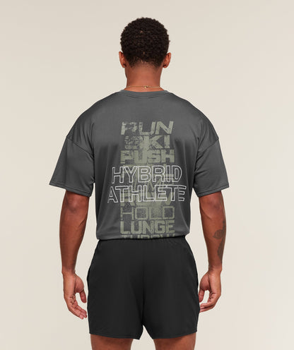 Gymshark Hybrid Athlete T-Shirt - Onyx Grey