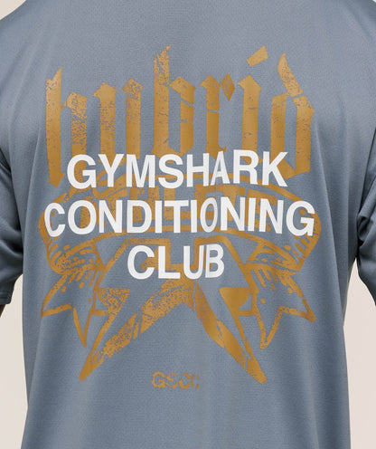 Gymshark Hybrid Graphic T-Shirt - Iron Blue