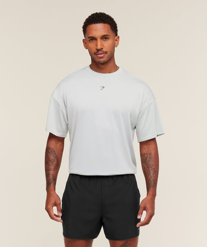 Gymshark Hybrid Graphic T-Shirt - Light Grey