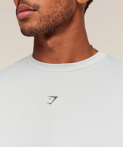 Gymshark Hybrid Graphic T-Shirt - Light Grey