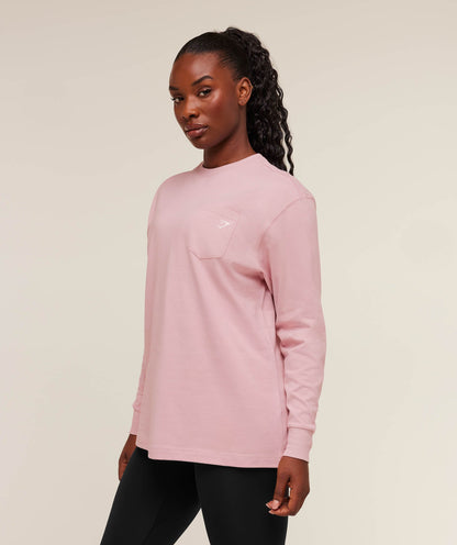 Gymshark Juicy Peach Long Sleeve T-Shirt - Cloud Pink