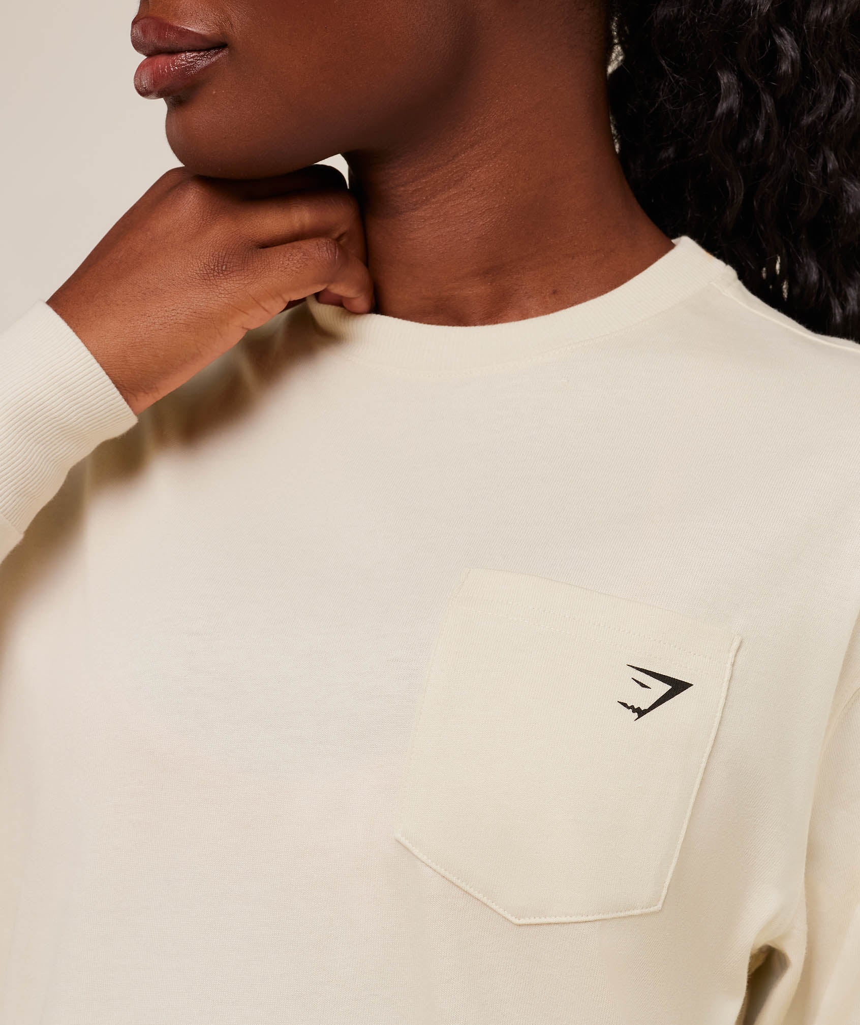 Gymshark Juicy Peach Long Sleeve T-Shirt - Oat White