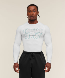 Gymshark Outline Graphic Long Sleeve Baselayer - White