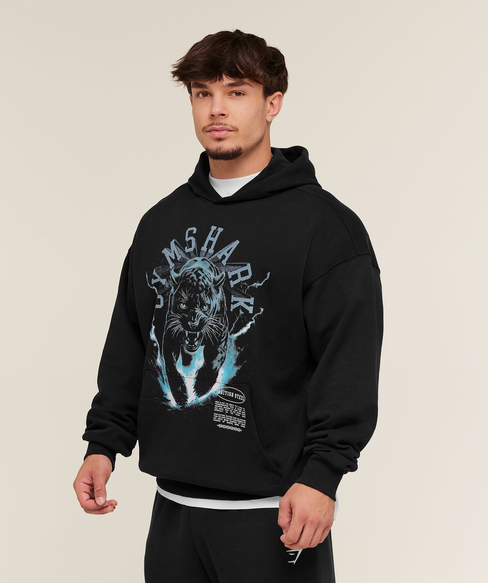 Gymshark Panther Graphic Hoodie - Black