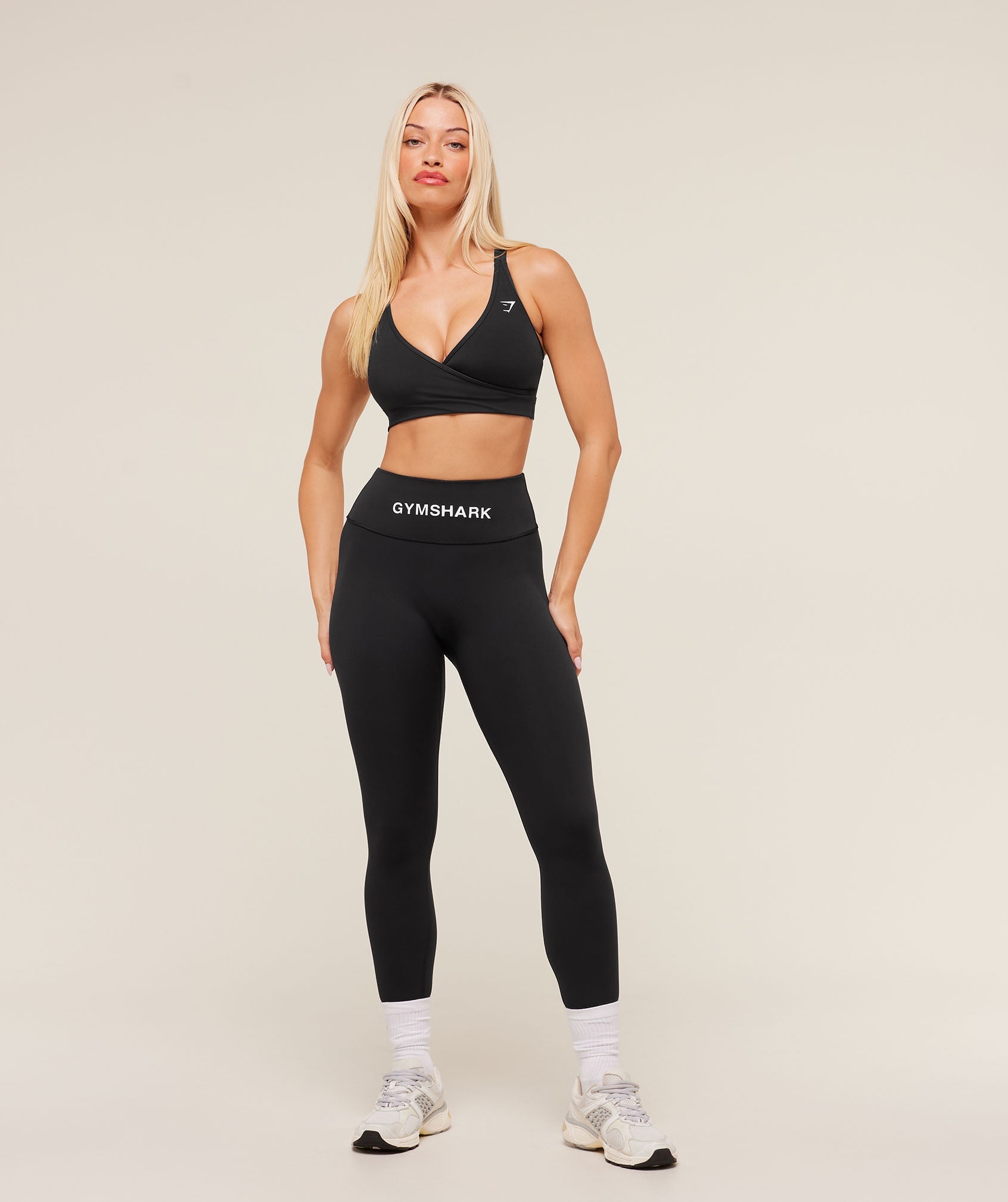 Gymshark Wordmark Waistband Leggings - Black