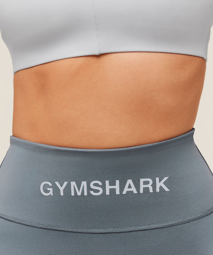 Gymshark Wordmark Waistband Leggings - Iron Blue