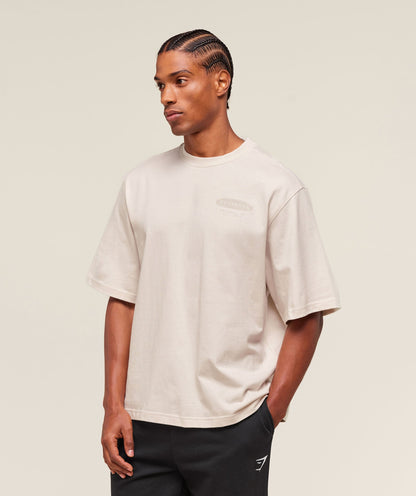 Gymshark For The Lifters Boxy T-Shirt - Oat White