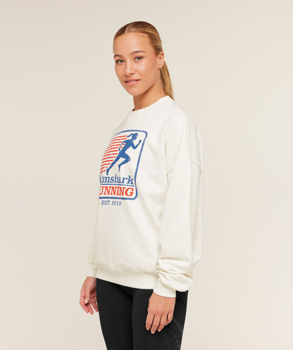 Gymshark Run Club Graphic Sweatshirt - GS Soft White